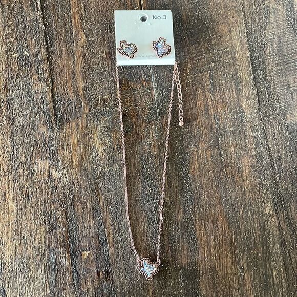 ODESSA SPARKLE Coppertone Necklace And Earring Set - Picture 3 of 5